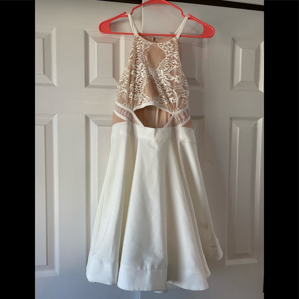 White skater dress with lace